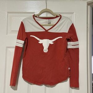 Venley UT Texas longhorns long-sleeve women’s v neck tshirt SIZE S